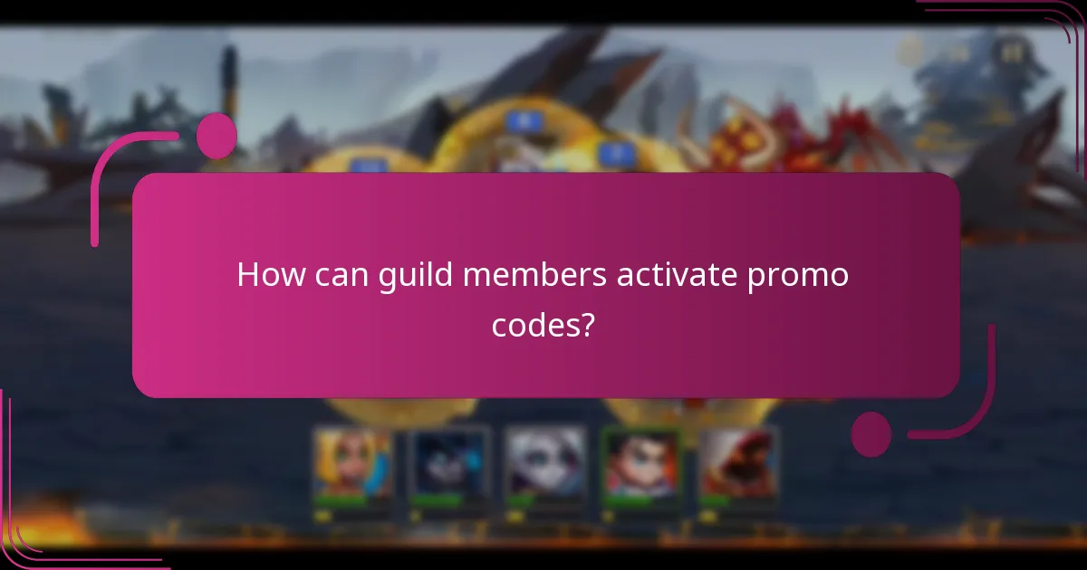 How can guild members activate promo codes?